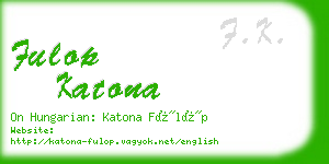 fulop katona business card